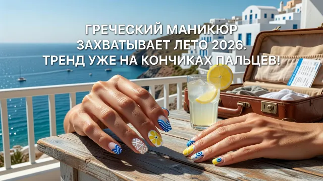 Греческий маникюр захватывает лето 2026. Тренд уже на кончиках пальцев!